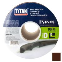 Уплотнитель-D100-TYTAN-100м-9мм-7,5мм-коричневый