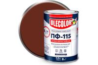 Эмаль ПФ-115 OLECOLOR 0,8кг коричневый