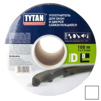 Уплотнитель-D100-TYTAN-100м-9мм-7,5мм-белый
