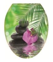 Сиденье для унитаза Универсал Декор Орхидея Росспласт