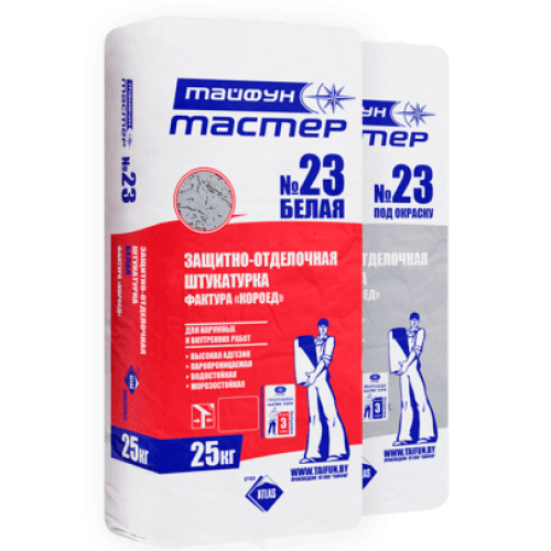 Штукатурка Мастер Короед белая декоративная 3мм 25кг
