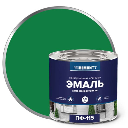Эмаль PROREMONT ПФ115 Ярко-зеленая 1,9кг