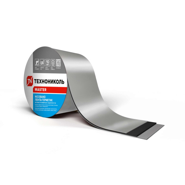 Лента NICOBAND 10смх3м самокл., герметизирующая, серебристый_01