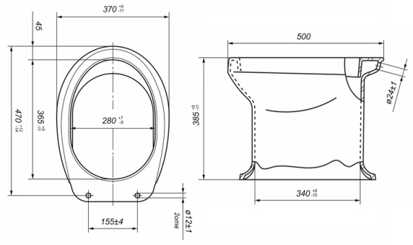 Унитаз Дачный в комплекте с креплением белый_1