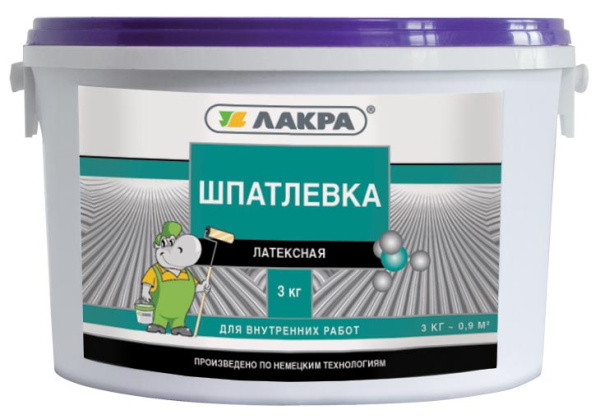 Шпатлевка латексная 3кг для внутр. работ Шпатлевка латексная 3кг для внутр. работ
